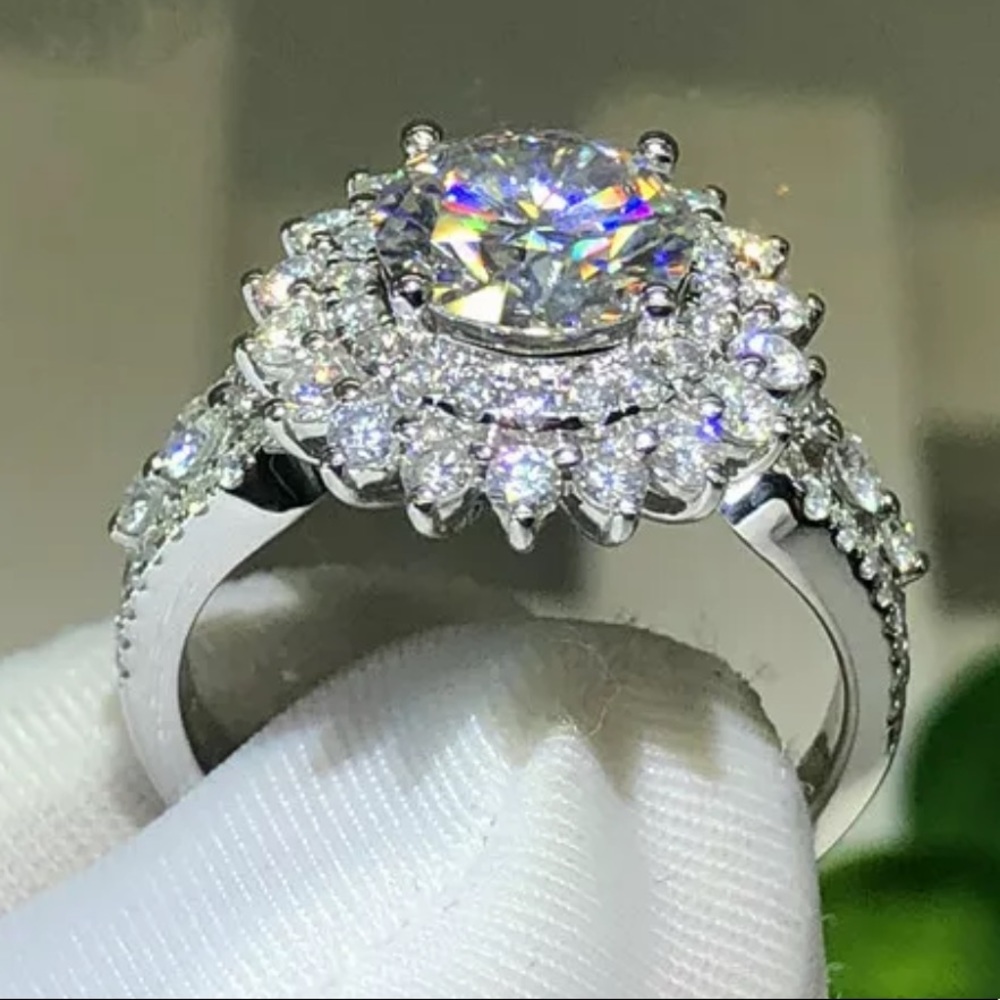 NEW💎925 Sterling Silver White Sapphire Ring - Picture 4 of 5